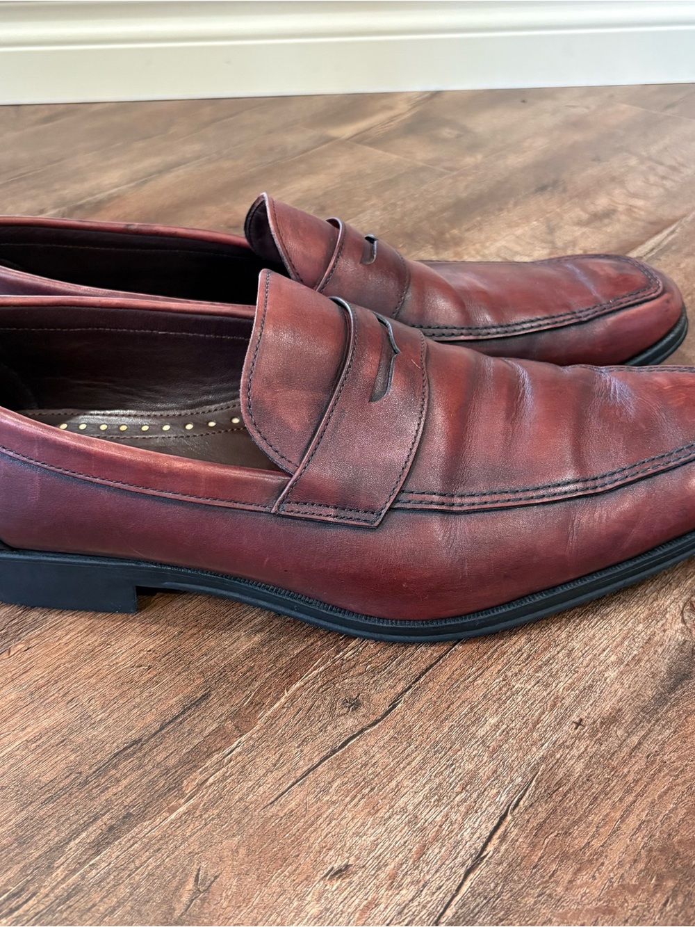 Allen Edmonds Burgundy Leather Penny Loafers